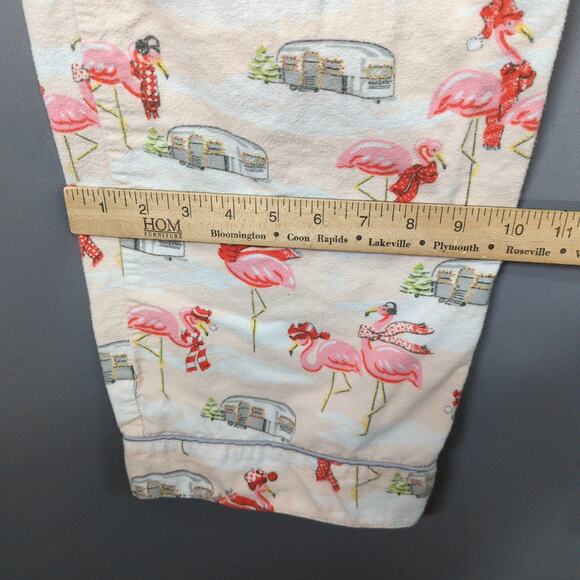 Nick and Nora Pajama Pants Womens M White Camper Flamingo Lounge - Picture 7 of 8